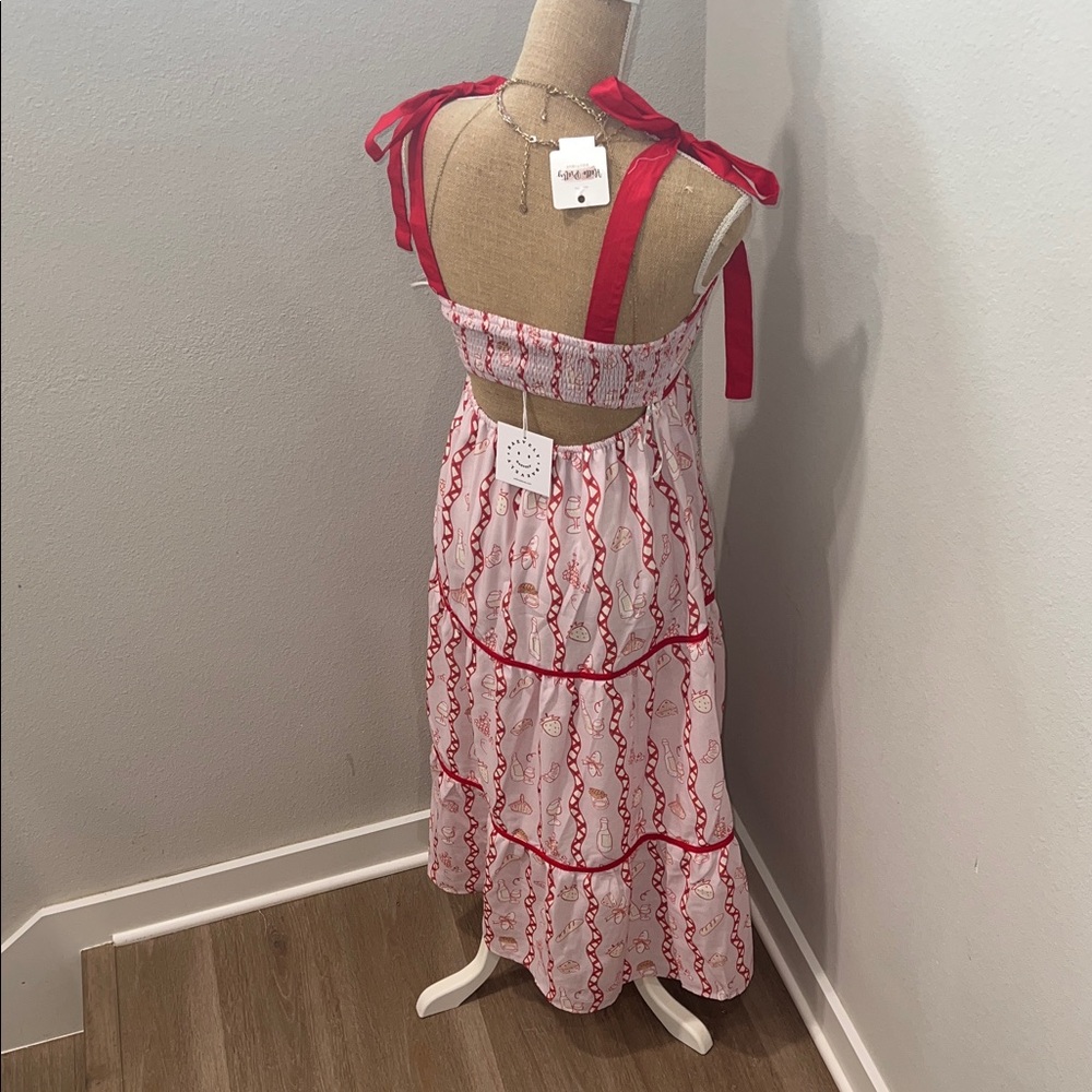 Red & Pink Maxi Dress Small 💗♥️ 🧁 dopamine dressing - Picture 5 of 11